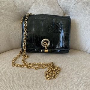 YSL Vintage Crossbody Croco Patent Leather Bag